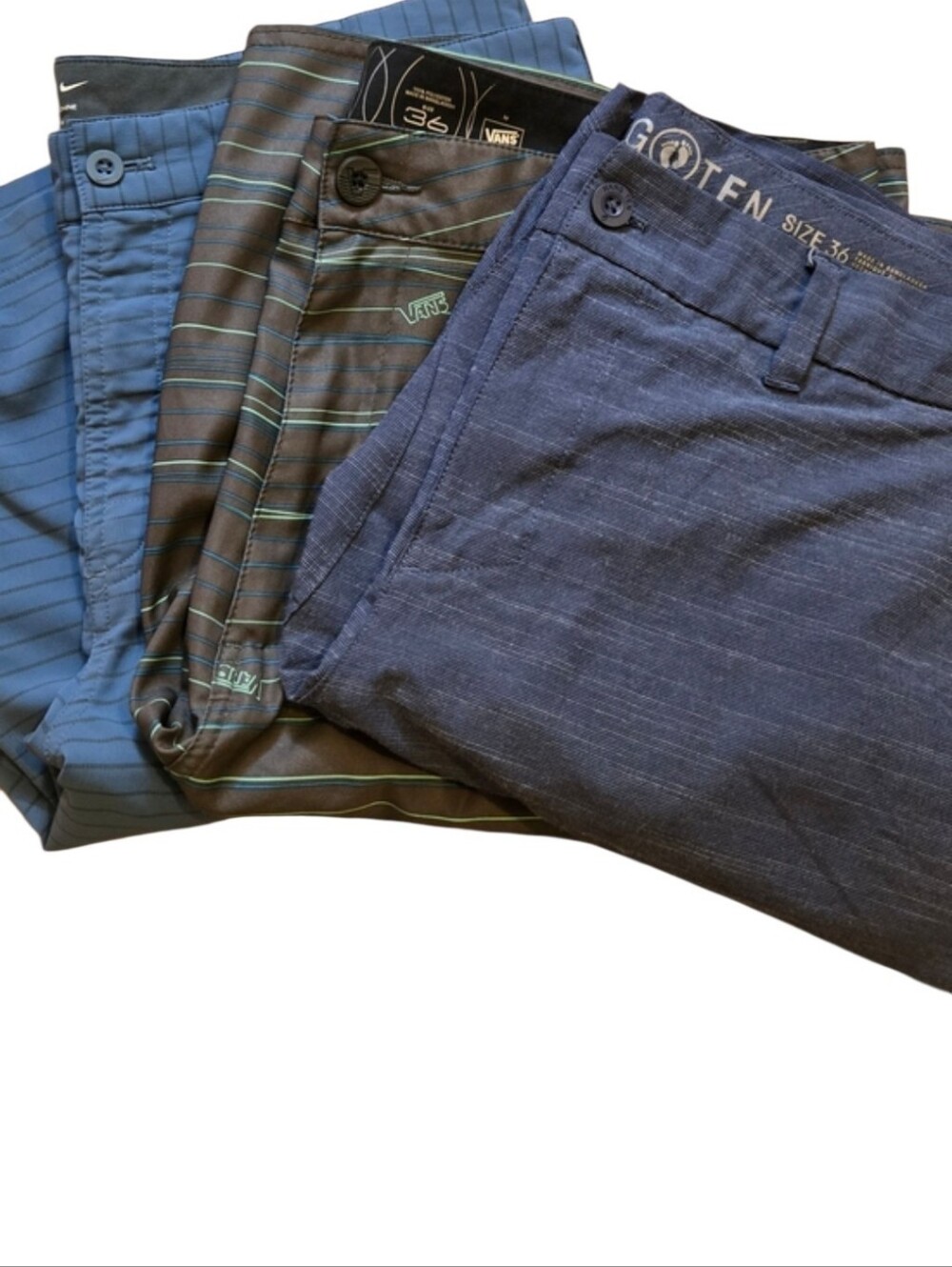 Bundle Of Men's Long Shorts Vans,Nike,Hang 10. All 36x10.5/11 Inseam